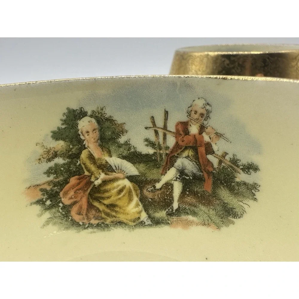 Pair of Sabin Crest-O-Gold Flat Cups‎ Made In USA 22K Gold